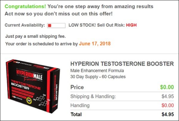 hyperion usa testosterone booster - order process
